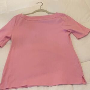 Talbots Pink Stretch Weekend Tee